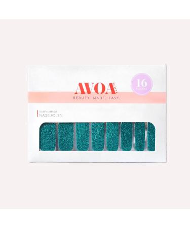 AVOA Beauty Nail Foil - Teal Me More | Long-Lasting Glitter Nail Wraps | Self-Adhesive 16 Pack - Buy Online on GoSupps.com