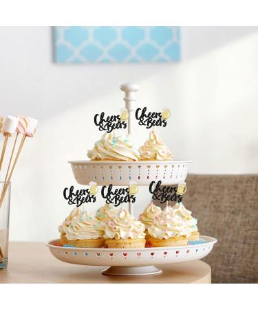 24 Pack Cheers and Beers Cupcake Toppers Glitter Beer Mug Cake Pick Decorations for Baby Shower Birthday Beers Festival Themed Party Supplies Type 1 - Buy Online on GoSupps.com