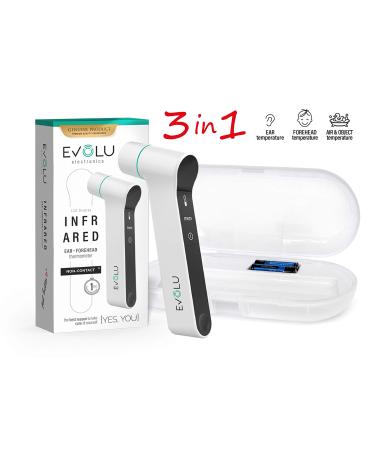 Evolu fever thermometer for babies children and adults contactless non contact infarot stirthermometer digital infrared thermometer ear and forehead silent mode fever alarm