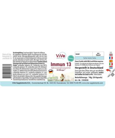 Immune 13 | 30 Delayed-Release Drcaps | 13 Probiotic Strains | 41.5 Billion CFU | Premium German Quality | Vive Supplements - Buy Online on GoSupps.com