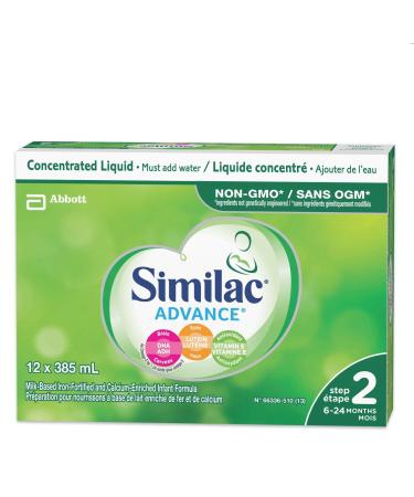 Similac Advance Step 2 Non-GMO Baby Formula Concentrated Liquid 12 x 385 mL 6-24 Months