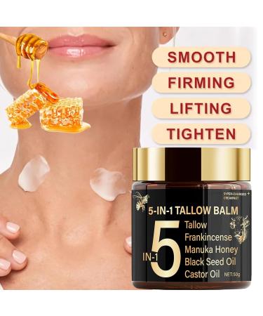 Grospe 5-in-1 Tallow Balm Premium Honey & Beef Tallow Cream Deeply Hydrates & Nourishes the Skin Reduce Fine Lines Suitable for Dry and Sensitive Skin Care 50g - Buy Online on GoSupps.com