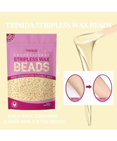 TRINIDa Wax Beads 1000g with 10 Applicators | Painless Hair Removal for Women and Men | Professional Hard Wax Beads for Full Body, Facial, and Legs - Buy Online on GoSupps.com
