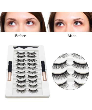 10 Pair Magnetic Eyelashes Magnetic Eyelash Kit Magnetic Eyeliner With Magnetic False Lashes Natural Look-No Needed Magnetic Eyeliner And Eyelashes Kit Multi-Color - Buy Online on GoSupps.com