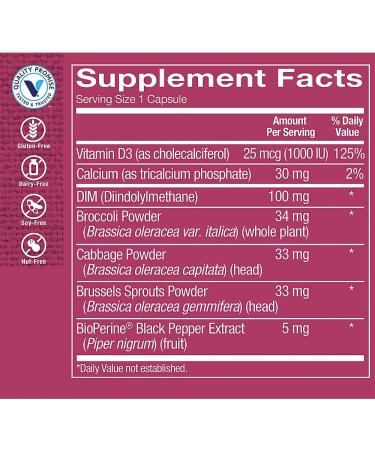 Buy Vitamin Shoppe DIM 100MG with Bioperine - Estrogen Metabolism Support for Women's Health - 120 Capsules - International Shipping - Buy Online on GoSupps.com