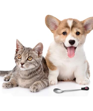 2 Pc Stainless Steel Pet Can Spoons - White & Black Cat Claw Spoon for Dog and Cat Food Cans - Buy Online on GoSupps.com
