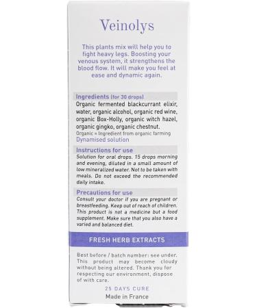 Elixir Veinolys bio - 50 ml Veinolys 50 ml (Lot de 1) - Buy Online on GoSupps.com