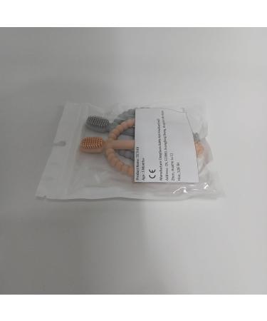 Buy BPA-Free Baby Biting Toys - 2 Pack Silicone Teething Rings for 3+ Months - Peach Powder & Gray - Soothing Gum Massage - Buy Online on GoSupps.com