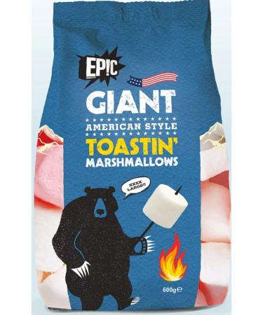 Epic Giant Extra Large American Style Marshmallows - 600 Grams - Perfect for Barbeque Bonfire Roast Toastin' & Smores