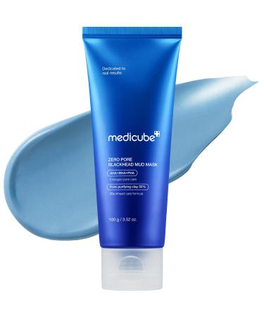 Medicube Zero Pore Blackhead Mud Facial Mask - Skin Cooling & Pore Tightening - 3 Minute Quick Dry Formula with AHA BHA PHA and Pore-Purifying Clay - Korean Mud Mask 3.52 oz