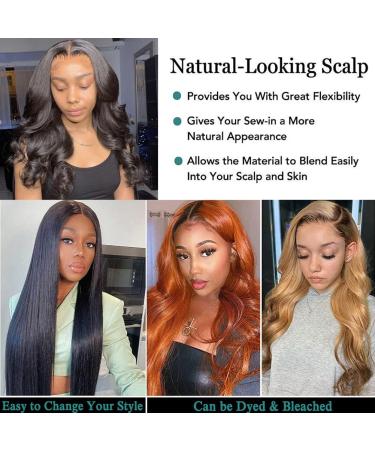 Brazilian Body Wave Bundles with Closure - 16 18 20 +14 Inch - 100% Unprocessed Virgin Human Hair - Buy Online on GoSupps.com