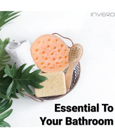 Invero Set of 4 Soft Luxury Body Bath Sponges - Perfect Body Scrub Bathing Sponge for Relaxing Exfoliating Massaging or Cleansing Skin - Ideal for Adults and Children - Buy Online on GoSupps.com