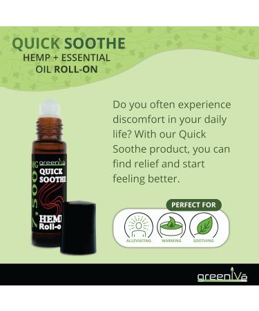 GreenIVe 7 500mg Hemp Roll-On Quick Soothe Therapeutic Essential Oil Blend for Topical Targeting Roll-On (4 Pack) - Buy Online on GoSupps.com