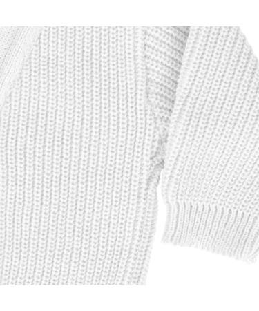 Premature Baby Knitted Cardigan | Ribbed Knitwear for Boys & Girls | Made in Portugal | White 5-8 lb - Buy Online on GoSupps.com