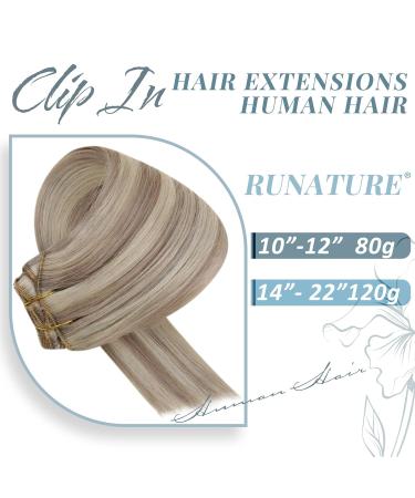 Runature Real Hair Extensions Clip - 35cm Blonde Highlights Cheap Clip-Ins 120g 7PCs #19ap60 - Buy Online on GoSupps.com
