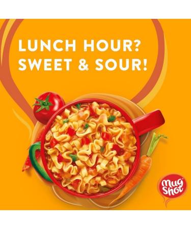 Mug Shot Instant Noodles Multipack Thai & Sweet & Sour Asian Ready Meals Food & Snack x5 Each Flavour Quick Meal Pasta Low Fat Calorie Noodle Bulk Ready in 5 Min 10 packs total + Cheeroo Magnet - Buy Online on GoSupps.com