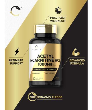 Carlyle Acetyl L-Carnitine HCL Capsules 1000mg - Non-GMO Gluten Free 100 Count | Premium International Shipping - Buy Online on GoSupps.com