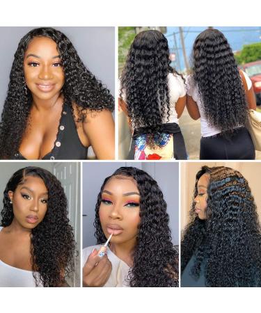 Healthair 360 Lace Front Deep Wave Wigs for Black Women - Preplucked HD Transparent Lace, 10A Remy Human Hair, 220% Density, 18in - Buy Online on GoSupps.com