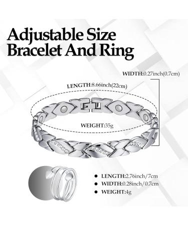 Jecanori Titanium Steel Magnetic Bracelets for Women with Ultra Strength Magnets - C-silver - Buy Online on GoSupps.com