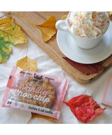 Kookie Cat Vanilla Choc Chip - Individually Wrapped Vegan Cookies Gluten Free Soy Free Bio and Organic Cashew & Oat - 12 x 50g - Buy Online on GoSupps.com