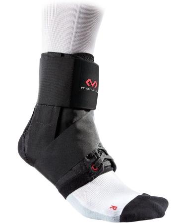 McDavid Ankle Brace with Straps, Maximum Support, Comfortable Compression & Breathable Design Black Medium Brace