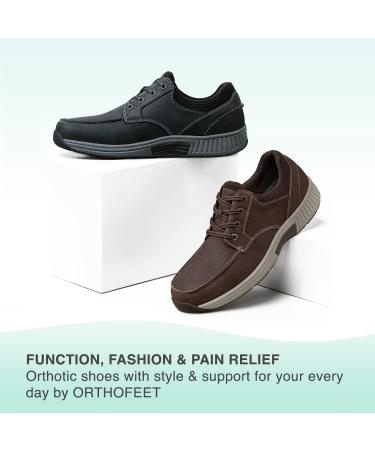 Men's Orthopedic Casual Shoes - Leo 9.5 Black | Arch Support & Cushioning for Plantar Fasciitis - Buy Online on GoSupps.com