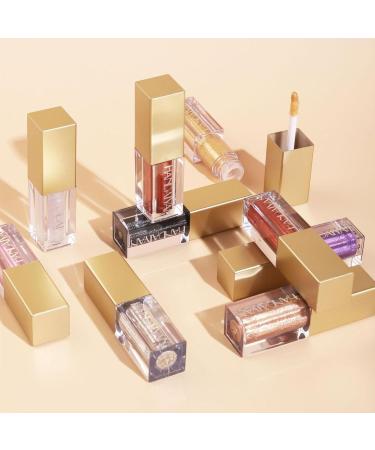 Eye Gloss Eyeshadow | 12 Colors Shimmer Eyeshadow Waterproof Long Lasting Quick-Drying Brilliant Gel Highlighter Sparkling Shimmer Eyeshadow Pochy - Buy Online on GoSupps.com