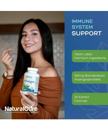 Natural Cure Labs Premium Andrographis Paniculata Extract 1,200mg with 100mg Andrographolides Vegan Capsules for Immune & Digestive Support, Non-GMO, Gluten Free, Herbal Dietary Supplement 120 Count (Pack of 1) - Buy Online on GoSupps.com