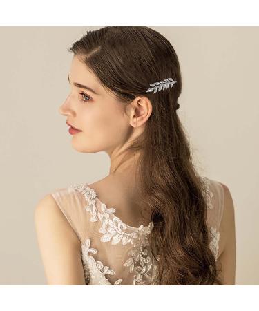 Allereya Vintage Leaf Hair Comb Barrette Metal Leaf Hair Side Comb Silver Floral Headpiece Greek Goddess Hair Comb Decorative Headwear Hair Accessories for Women and Girls (Silver) - Buy Online on GoSupps.com