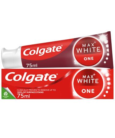Colgate Max White One Toothpaste 75 ml teeth whitening toothpaste with clinically proven formula removes up to 100% of surface stains contains whitening accelerators