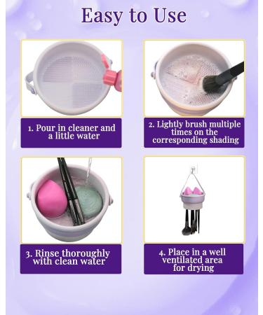 Buy 3-in-1 Silicone Makeup Brush Cleaner Mat - Drying Holder & Organizer for Brushes & Sponges (Purple) | Fast International Shipping - Buy Online on GoSupps.com