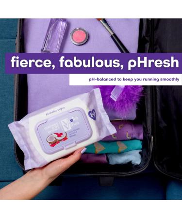 Violet Vibes Moisturizing Flushable Bathroom Wet Wipes for Women - Aloe Coconut Rose - 80 ct Pack - Buy Online on GoSupps.com