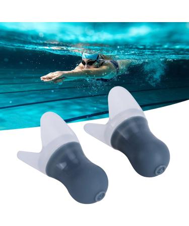 2Pcs Waterproof Silicone Ear Plugs for Noise Reduction - Ideal for Swimming Sleeping & Flying - Long-Term Comfort (Gray Large & PP Box - Buy Online on GoSupps.com