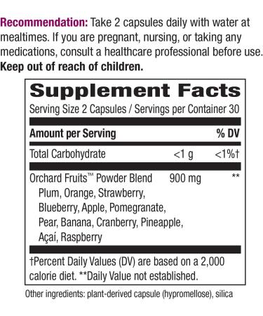 Nature's Way Orchard Fruits Powder Blend 900mg - 60 Vegetarian Capsules for Health - Buy Online on GoSupps.com