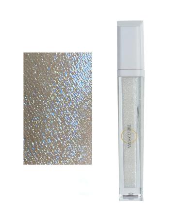 Glitter Lip Gloss Silver White High Shine Glossy Finish Moisturizing with Shea Butter | Talc-Free Mica-Free Paraben-Free Gluten-Free Vegan