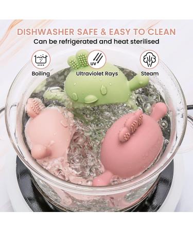 MISLILI Never Drop Food Grade Silicone Teething Toys for Babies 0-12 Months - Prevent Choking, Odorless, Less Dust Adhesion - Baby Gift in Pink/Light Pink - Buy Online on GoSupps.com