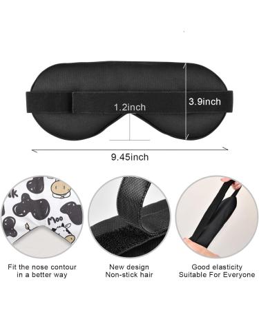 Milk Cow Cartoon Sleep Mask | Light Blocking Eye Mask for Travel & Naps - Kawaii Adjustable Blindfold for Men & Women - Buy Online on GoSupps.com