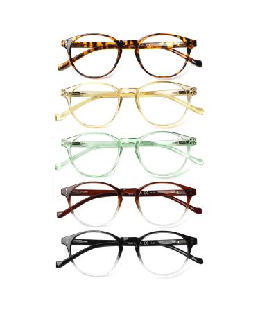 COJWIS 5 Pack Reading glasses Blue light filter for women Men Men's Men's Spring Glasses Anti-tiredness glare-free UV reading aid (5 Pack Color-1 2.75 Multiplier_X) 5 Pack Color-1 2.75 X