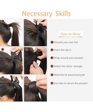 Ponytail Extensions 22/32 inch Synthetic Natural Hairpiece Headwear Hair Brown Grey Long Curly Ponytail Wrap Around Ponytail Clip in Hair Extensions for Women(Color:8 Size:22inches) 22inches 8 - Buy Online on GoSupps.com