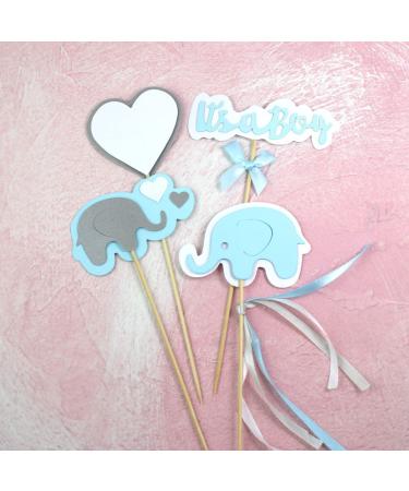 Personalised Cake Toppers Cake Decorations 4PCS Elephant Heart Cake Toppers for Baby Shower Cute Baking Dessert Decorations Supplies for Kid Sweet Gifts (Color : C) (Color : D) (Color : D)