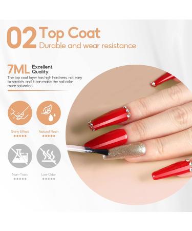 PEACECOLOR 7ML Base and Top Coat 8ML Nail Prep Dehydrator and Primer Kit Shine Glossy Finish and Long Lasting Gel for DIY Nail Art Design at Home Beauty Gifts color 199 - Buy Online on GoSupps.com