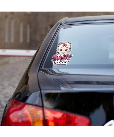 Baby in Car Stickers | Cute Removable Safety Stickers for Girls | On Board Car Window Decals - Buy Online on GoSupps.com