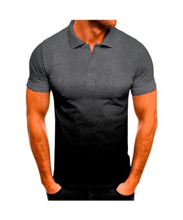 yygq Men's Tech Golf Polo Shirts Short Sleeve Tennis T-Shirt for Men Gradient Printed Shirts Summer Slim Fit T-Shirt