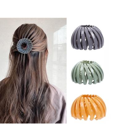 Pack of 3 bird's nest hair clip bun maker hair clips ponytail hair clips for girls ladies women hair accessory hair clips