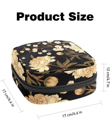 Yellow Peony Menstrual Cup Pouch & Pad Bag | Portable Feminine Menstruation Storage - Buy Online on GoSupps.com