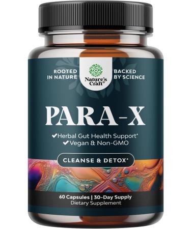 PARA-X Herbal Gut Health Supplement - Immune Support with Black Walnut Wormwood & Cloves - Supports Digestive Health & Gut Health for Women & Men - Intestinal Detox Cleanse - Formulated in USA - 60 Ct