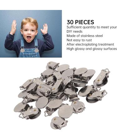 30 Metal Pacifier Clips - DIY Toy Trousers Clips & Accessories for Babies & Toddlers | Durable Pacifier Holder Chains - Buy Online on GoSupps.com