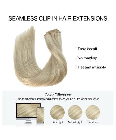 Doores Seamless Clip-In Extensions - Real Ashblond Highlights 35cm 14 Inch 110g - Natural Hair Extensions - Buy Online on GoSupps.com