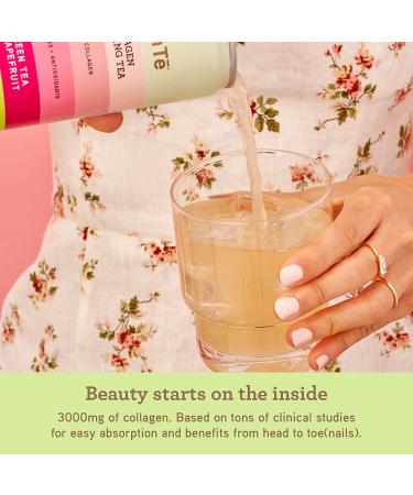 SKINTE Collagen Sparkling Tea - Organic Green Tea with Grapefruit - 12 oz (Pack of 12) - 3000mg Collagen Peptides - Antioxidants, Vitamin C - Skin, Mood, Immunity Benefits - Zero Added Sugar - Buy Online on GoSupps.com