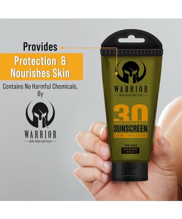 Buy Warrior Sunscreen SPF 30 Lotion - Water & Sweat Resistant TSA Compliant Biodegradable Broad Spectrum Sunscreen (3 Oz) for International Shipping - Buy Online on GoSupps.com